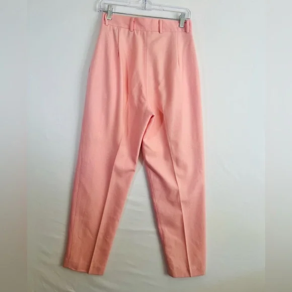 Vintage Pink Trousers Pants 100% Wool Grandmacore Coquette Girl Womens Size 8 - Picture 2 of 8
